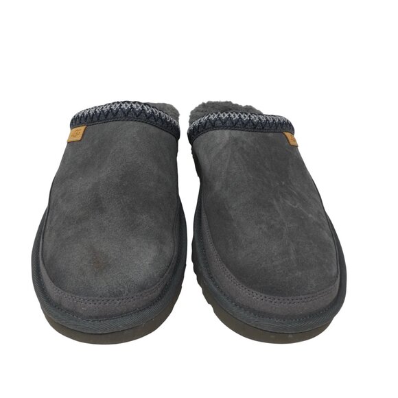 UGG Tasman Gray Suede Wool Open Back Slip On Slippers Mens 14 - Picture 6 of 14